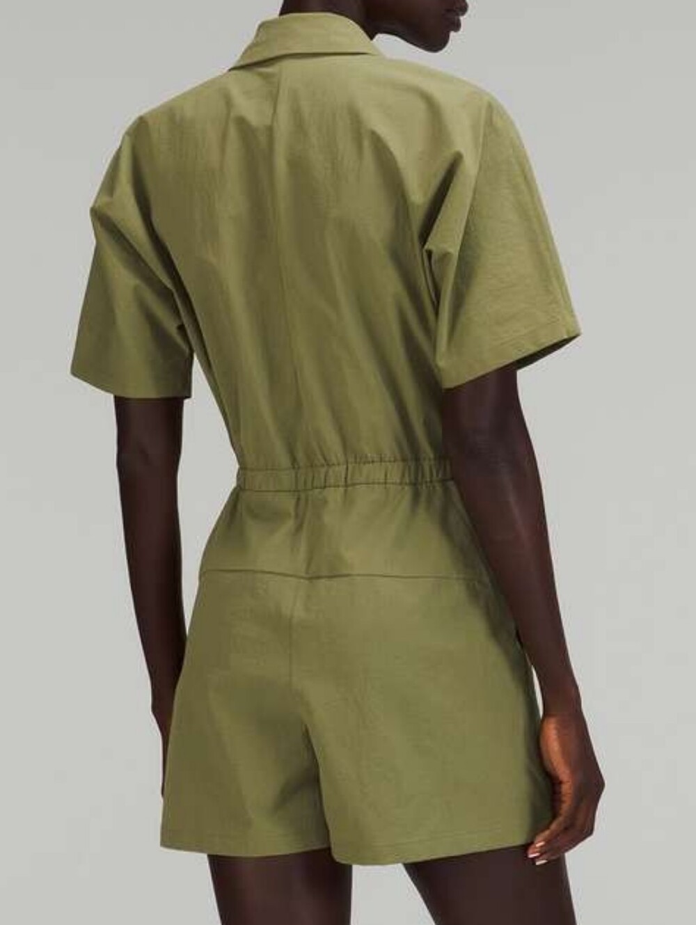Lululemon lab Zip-Front Collared Romper Bronze Green Size 2 - Picture 2 of 6